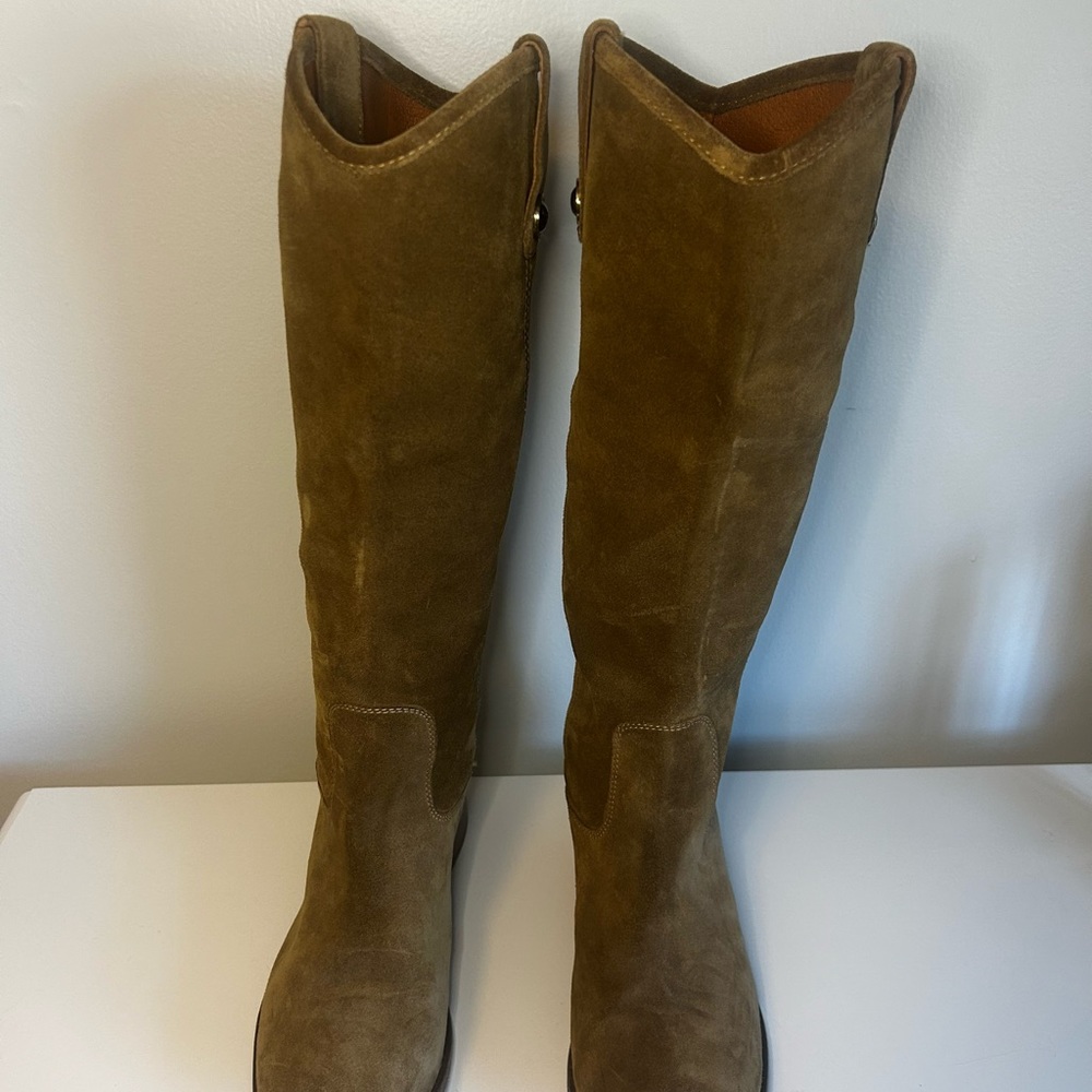 Frye Melissa Button Suede Pull On Boots